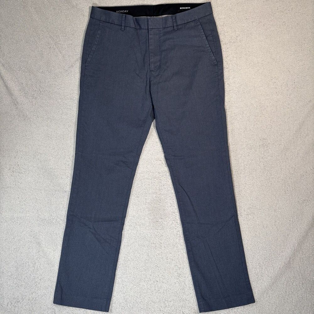 Bonobos Weekday Warrior Pant Monday Men Size 33/32 Navy Blue Chino Preppy Office